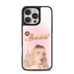 Sabrina Manchild red lip pink print iPhone 16 Pro Max Black Case