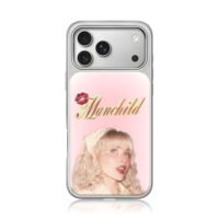 Sabrina Manchild red lip pink print iPhone 17 Pro Max Electroplated Silver Case1