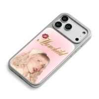 Sabrina Manchild red lip pink print iPhone 17 Pro Max Electroplated Silver Case2