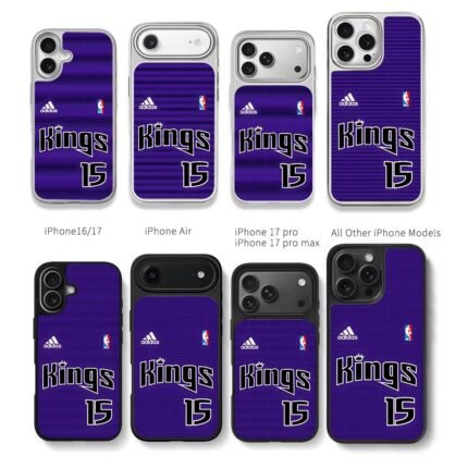 Sacramento Kings 15 NBA adidas Chris Brown Phone Case Black Electroplated Silver For Iphone 11 To 17