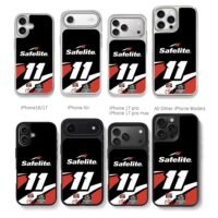 Safelite11 nascar livery Toyota LJS Chris Brown Phone Case Black Electroplated Silver For Iphone 11 To 17