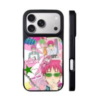 Saiki K anime pink y2k collage iPhone 17 Pro Max Black Case