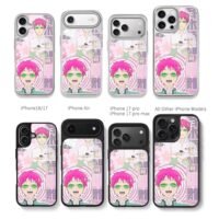 Saiki Kusuo anime dessert star art Chris Brown Phone Case Black Electroplated Silver For Iphone 11 To 17