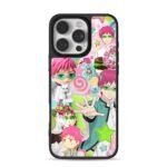 Saiki Kusuo pastel anime character collage iPhone 16 Pro Max Black Case
