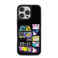 Saint Seiya anime panels 1985 fight iPhone 16 Pro Max Black Case