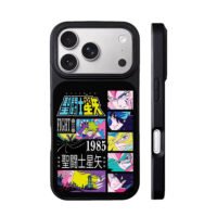 Saint Seiya anime panels 1985 fight iPhone 17 Pro Max Black Case