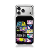 Saint Seiya anime panels 1985 fight iPhone 17 Pro Max Electroplated Silver Case1