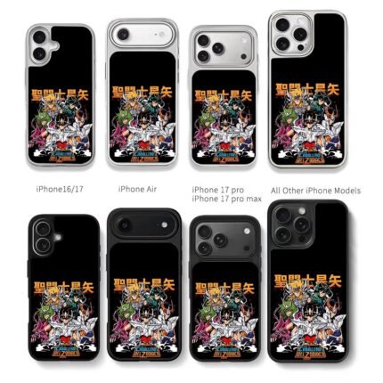 Saint Seiya Five Bronze Knights Chris Brown Phone Case Black Electroplated Silver For Iphone 11 To 17