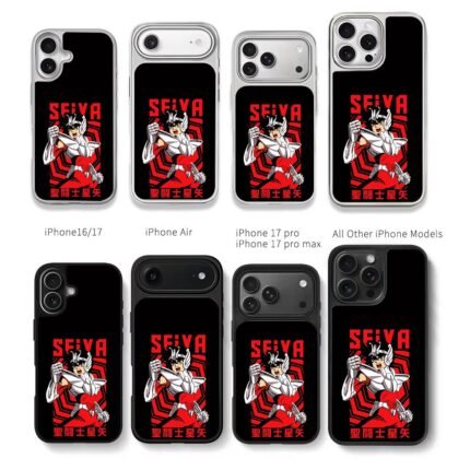 Saint Seiya Seiya anime art Chris Brown Phone Case Black Electroplated Silver For Iphone 11 To 17