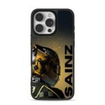 Sainz Ferrari F1 racing helmet iPhone 16 Pro Max Black Case
