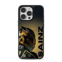 Sainz Ferrari F1 racing helmet iPhone 16 Pro Max Black Case