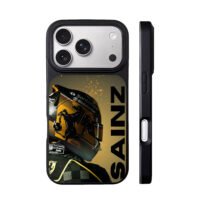 Sainz Ferrari F1 racing helmet iPhone 17 Pro Max Black Case