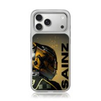 Sainz Ferrari F1 racing helmet iPhone 17 Pro Max Electroplated Silver Case1