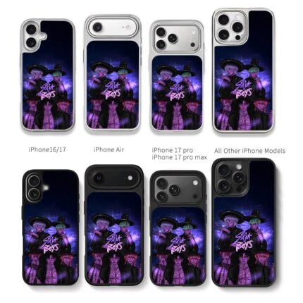 Saja Boys 5 cowboy hat purple art Chris Brown Phone Case Black Electroplated Silver For Iphone 11 To 17