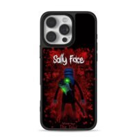 Sally Face guitar on bloody red iPhone 16 Pro Max Black Case