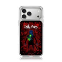 Sally Face guitar on bloody red iPhone 17 Pro Max Electroplated Silver Case1
