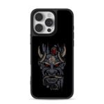 Samurai kanji oni mask with snakes iPhone 16 Pro Max Black Case