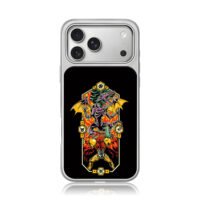 Samus Aran vs Ridley fiery art iPhone 17 Pro Max Electroplated Silver Case1