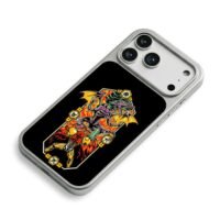 Samus Aran vs Ridley fiery art iPhone 17 Pro Max Electroplated Silver Case2