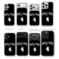 San Antonio Spurs number 4 logo Chris Brown Phone Case Black Electroplated Silver For Iphone 11 To 17