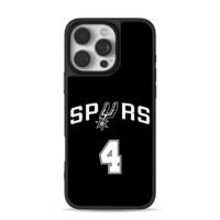 San Antonio Spurs number 4 logo iPhone 16 Pro Max Black Case