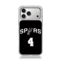 San Antonio Spurs number 4 logo iPhone 17 Pro Max Electroplated Silver Case1