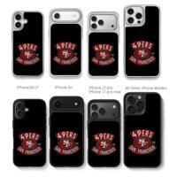 San Francisco 49ers NFC football team logo Chris Brown Phone Case Black Electroplated Silver For Iphone 11 To 17