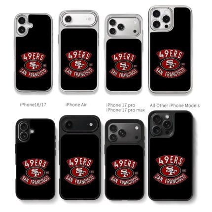 San Francisco 49ers NFC football team logo Chris Brown Phone Case Black Electroplated Silver For Iphone 11 To 17
