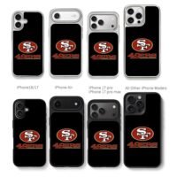 San Francisco 49ers team logo Chris Brown Phone Case Black Electroplated Silver For Iphone 11 To 17