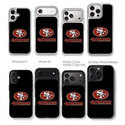 San Francisco 49ers team logo Chris Brown Phone Case Black Electroplated Silver For Iphone 11 To 17
