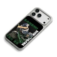 Sanemi Shinazugawa Demon Slayer art iPhone 17 Pro Max Electroplated Silver Case2