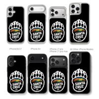 Santa Cruz CA bear paw forest logo Chris Brown Phone Case Black Electroplated Silver For Iphone 11 To 17