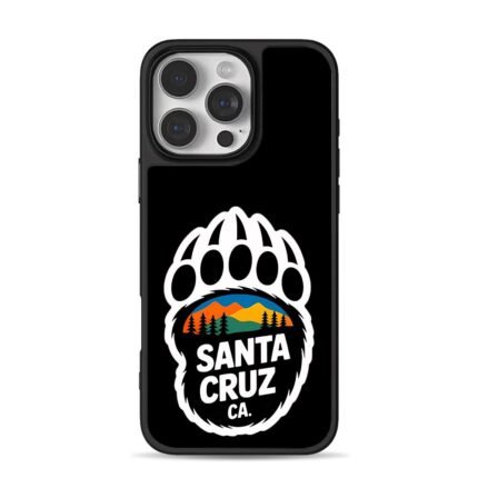 Santa Cruz CA bear paw forest logo iPhone 16 Pro Max Black Case