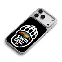 Santa Cruz CA bear paw forest logo iPhone 17 Pro Max Electroplated Silver Case2