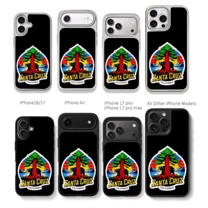 Santa Cruz California bear redwood Chris Brown Phone Case Black Electroplated Silver For Iphone 11 To 17