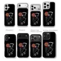Santa Cruz grim reaper scythe skate Chris Brown Phone Case Black Electroplated Silver For Iphone 11 To 17