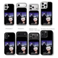 Satoru Gojo Jujutsu Kaisen art Chris Brown Phone Case Black Electroplated Silver For Iphone 11 To 17