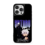 Satoru Gojo Jujutsu Kaisen art iPhone 16 Pro Max Black Case