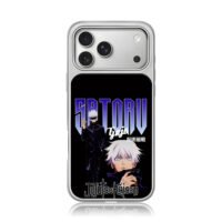Satoru Gojo Jujutsu Kaisen art iPhone 17 Pro Max Electroplated Silver Case1
