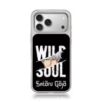 Satoru Gojo Wild Soul anime print iPhone 17 Pro Max Electroplated Silver Case1