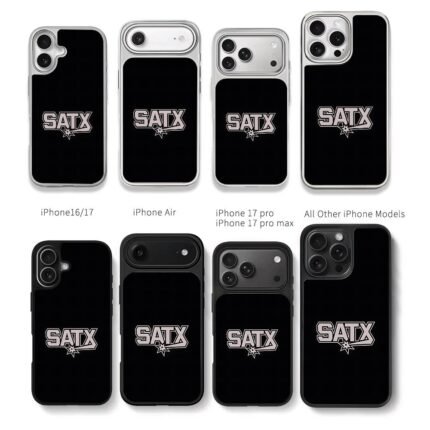 SATX San Antonio Spurs star logo Chris Brown Phone Case Black Electroplated Silver For Iphone 11 To 17