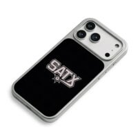 SATX San Antonio Spurs star logo iPhone 17 Pro Max Electroplated Silver Case2