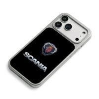 Scania griffin logo and SCANIA text iPhone 17 Pro Max Electroplated Silver Case2