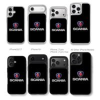 Scania logo red griffin Scania text Chris Brown Phone Case Black Electroplated Silver For Iphone 11 To 17