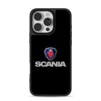 Scania logo red griffin Scania text iPhone 16 Pro Max Black Case