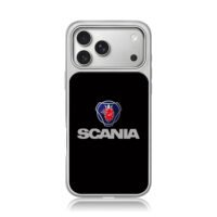 Scania logo red griffin Scania text iPhone 17 Pro Max Electroplated Silver Case1