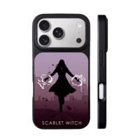 Scarlet Witch silhouette with magic iPhone 17 Pro Max Black Case