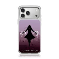 Scarlet Witch silhouette with magic iPhone 17 Pro Max Electroplated Silver Case1