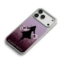 Scarlet Witch silhouette with magic iPhone 17 Pro Max Electroplated Silver Case2