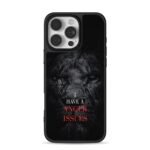 Scarred black lion anger issues iPhone 16 Pro Max Black Case